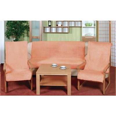 Kvalitex přehoz na sedací soupravu Micro 3+1+1 lososový 150 x 200 cm, 2 ks 65 x 150 cm – Zboží Dáma