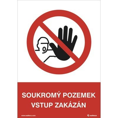 Informační štít Soukromý pozemek Vstup zakázán, bezpečnostní tabulky A5, 148x210 mm – Zbozi.Blesk.cz