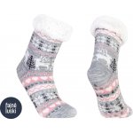 Domácí teplé ponožky s kožíškem protiskluzové šedá – Zboží Mobilmania