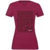 Dámské sportovní tričko Salewa Geometric Dry T-SRT W rhodo red melange