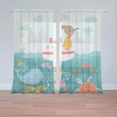 Záclony Mořský svět: 2 ks - 150x250 cm - Sablio – Hledejceny.cz