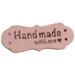 Pro Háčkování Hand Made koženková cedulka se srdíčkem 15x40 mm lososová – Hledejceny.cz