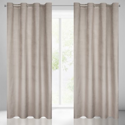 EUROFIRANY ZATEMŇOVACÍ ZÁVĚS NA KROUŽCÍCH DARCY 140X250 CM BÉŽOVÁ – Hledejceny.cz