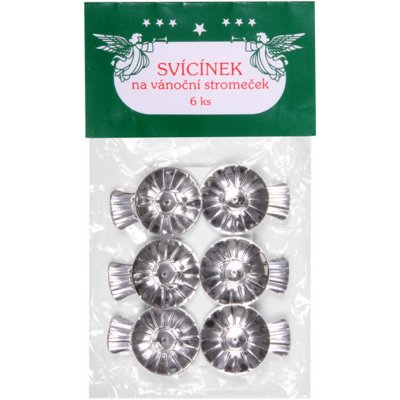 Nohel Garden Držák svíček na stromečky stříbrný d3,8cm 6ks – Hledejceny.cz