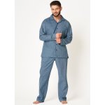 Key 503 pánské pyžamo dlouhé propínací modré – Sleviste.cz