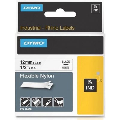 DYMO nylonová flexibilní páska RHINO D1 12 mm x 3,5 m, černá na bílé, S0718100 – Zbozi.Blesk.cz