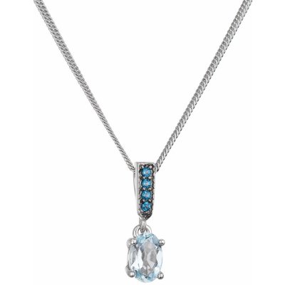 Evolution Group Stříbrný náhrdelník luxusní s pravými minerálními kameny modrý 12082.3