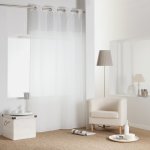 Douceur d'intérieur Závěs na očkách MINNIE, 140 x 240 cm, bílý s šedou výzdobu bílá – Hledejceny.cz