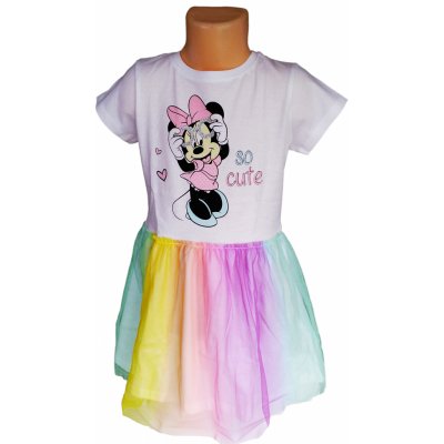 Eplusm šaty Minnie duhový tyl bílé – Zboží Dáma