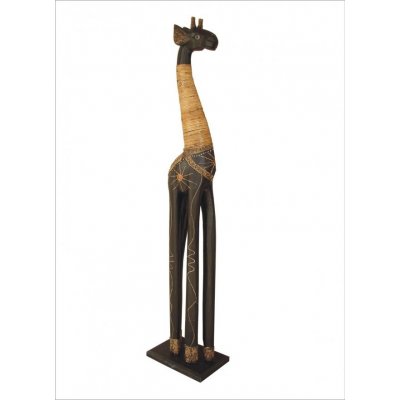 Axin Trading s.r.o. Dřevěná žirafa, stojící, textura, 120 cm – Zboží Mobilmania