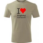 Tričko I love Anglický kokršpaněl khaki – Hledejceny.cz