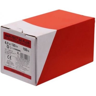 HPM TEC RAPI-TEC SK PLUS 6,0x120/64+R (balení 100 ks) - stavební vruty do dřeva, polozávit, pozink, talířová hlava, TORX T30 – Hledejceny.cz