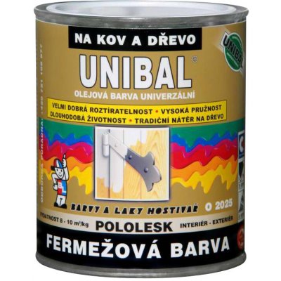 UNIBAL O2025 fermežová barva na dřevo a kov samozákladující, 1000 bílá, 1 kg – Sleviste.cz
