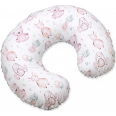 Baby Nellys Kojící polštář bavlna minky Veselé hračky bílá šedá – Zboží Dáma