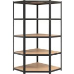 Max Rohový kovový regál 150 x 75 x 30 x 63 cm 5 polic 750kg černý – Hledejceny.cz
