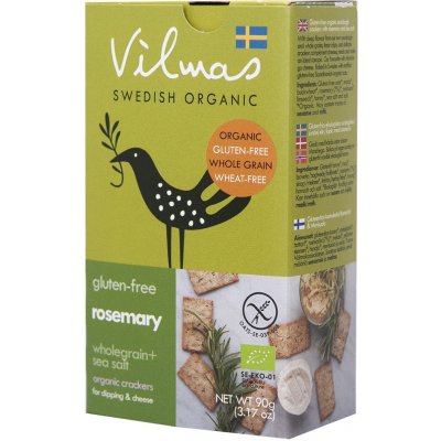 Vilmas Swedish Organic Bio Švédské krekry s rozmarýnem 90 g – Zboží Mobilmania