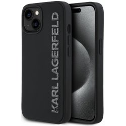 Karl Lagerfeld 3D Rubber Glitter Logo pro iPhone 14 Black