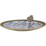 Esschert Design Ptačí koupel krmítko modrobílá keramika AGED CERAMIC 34 cm – Hledejceny.cz