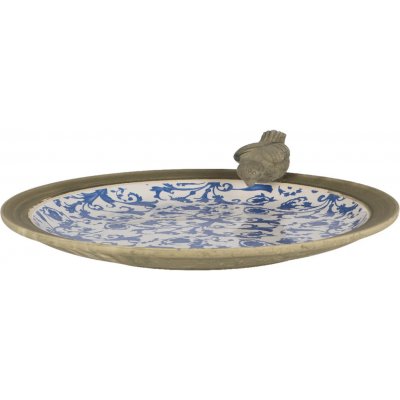 Esschert Design Ptačí koupel krmítko modrobílá keramika AGED CERAMIC 34 cm – Hledejceny.cz