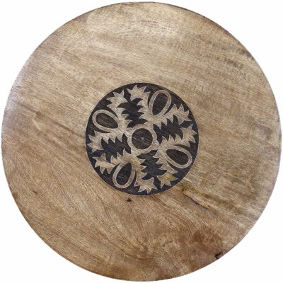 Chic Antique Otočný servírovací podnos na tapas Mango Wood 45 cm, černá barva, přírodní barva, dřevo – Zboží Mobilmania