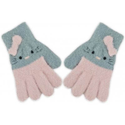Dětské zimní prstové rukavičky Kitty 12cm šedá růžová – Hledejceny.cz