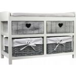 Shabby Chic COU5071/G 4Z a lavicí 34x69x47 cm šedá – Sleviste.cz