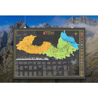 Stírací mapa Západní, Belianske a Vysoké Tatry – Hledejceny.cz