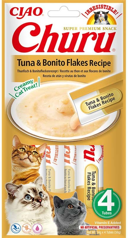 Inaba Churu cat snack tuňák & Bonito vločky 4 x 14 g