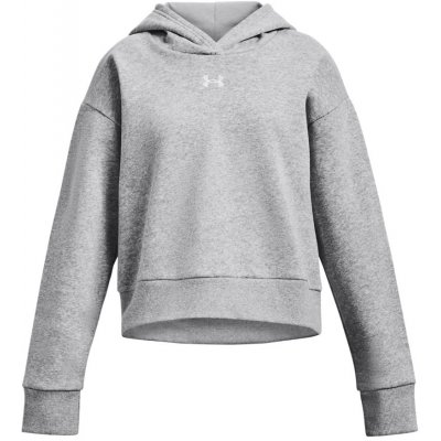 Under Armour mikina s kapucí UA Rival Fleece Crop Hoodie-GRY 1379517-012 – Zboží Dáma