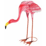 ProGarden Zahradní figurka plameňáka, 65 cm, kovový růžový