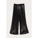 Twinset Girl kalhoty zvonové s flitry černé – Sleviste.cz