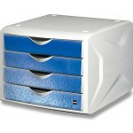 Helit Chameleon H6129634 zásuvkový box 4 zásuvky modrý A4 – Hledejceny.cz