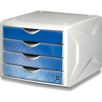 Helit Chameleon H6129634 zásuvkový box 4 zásuvky modrý A4 – Hledejceny.cz