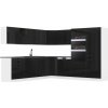 Kuchyňská linka Belini JANE Premium Full Version 480 cm černý lesk s pracovní deskou