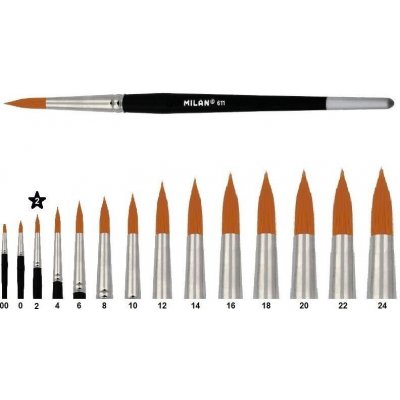 Štětec Milan série 611 - kulatý/lak, umělecký č. 2 – Sleviste.cz