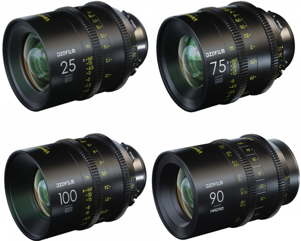 DZO Optics DZOFilm Vespid 4-Lens Kit (25, 75, 100 mm T2.1 + Macro 90mm T2.8) EF Mount