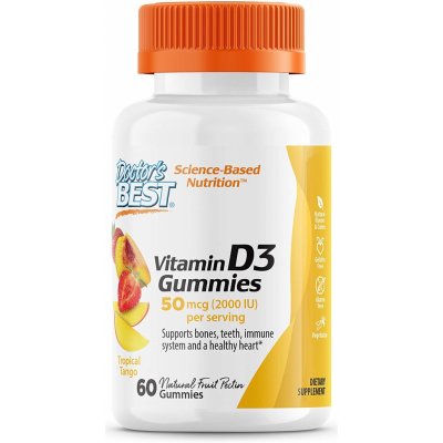 Doctor’s Best Vitamin D3 Gummies vitamín D3 Mango 60 gumových medvídků
