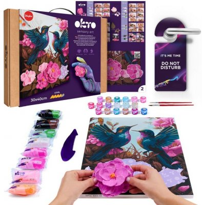 OKTO SENSORY ART výtvarná sada s malováním 30x40 cm Kolibříci – Hledejceny.cz