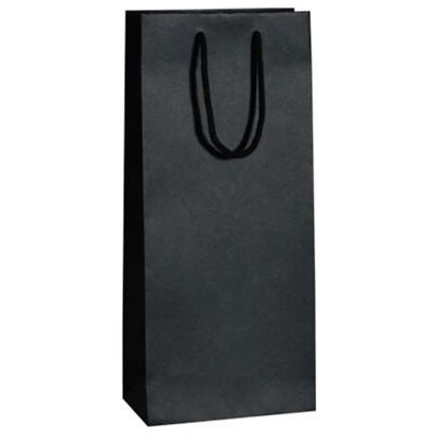 Papírová taška na víno černá Livorno 180x100x410 mm, na 2 lahve – Zboží Mobilmania