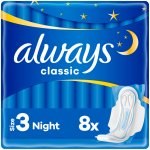Always Classic hygienické vložky s křidélky noční 8 ks – Zboží Dáma