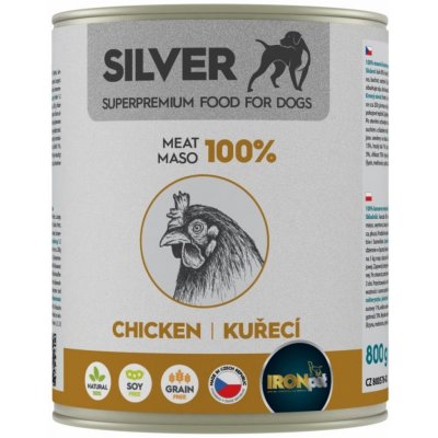 IRONpet Silver Dog Kuřecí 100% masa 0,8 kg