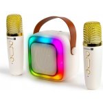 CONNECT IT | LED RGB Reproduktor s bezdr. mikrofony 2Mic 5W 1200 mAh + 2x 400 mAh krém. zlatá | CSP 1010 BG – Zbozi.Blesk.cz
