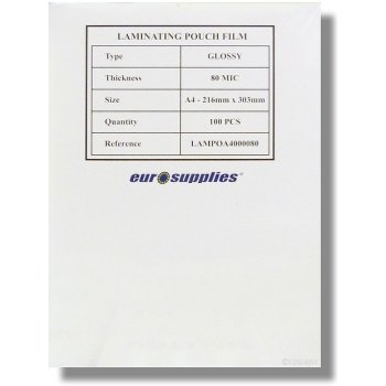 Eurosupplies A4 80mic. laminovací fólie - lampoa4000080, 100 ks