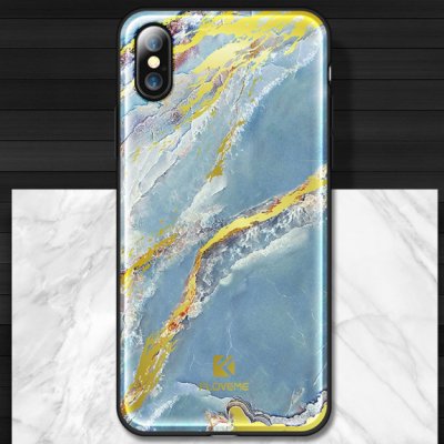Pouzdro FLOVEME plastový Apple iPhone X - modré mramor – Zboží Živě