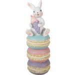 Clayre & Eef Dekorace bílý králík sedící na makronkách - 7*7*20 cm – Hledejceny.cz