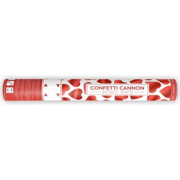 Partydeco vystřelovací konfety srdíčka červené 40 cm