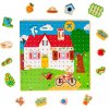 Dětské vyšívání Bigjigs Toys Provlékací deska domeček