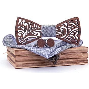 Mahoosive dřevěné manžetové knoflíčky s motýlkem Veles M021