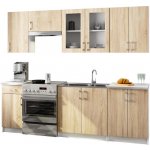 DobreSny Kuchyňská linka Lima s vitrínou 2,4 m H720 bílá / dub sonoma – Zbozi.Blesk.cz