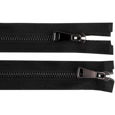 Prima-obchod Zip kovový No 5 dělitelný 2 jezdce / dvoucestný 60 cm, barva 2 nikl černý – Hledejceny.cz
